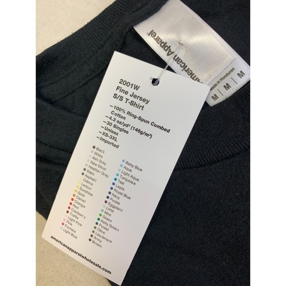American Apparel Fine Jersey short sleeve tee NWT Black - Picture 5 of 5